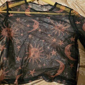 Celestial sheer long sleeve top (L)